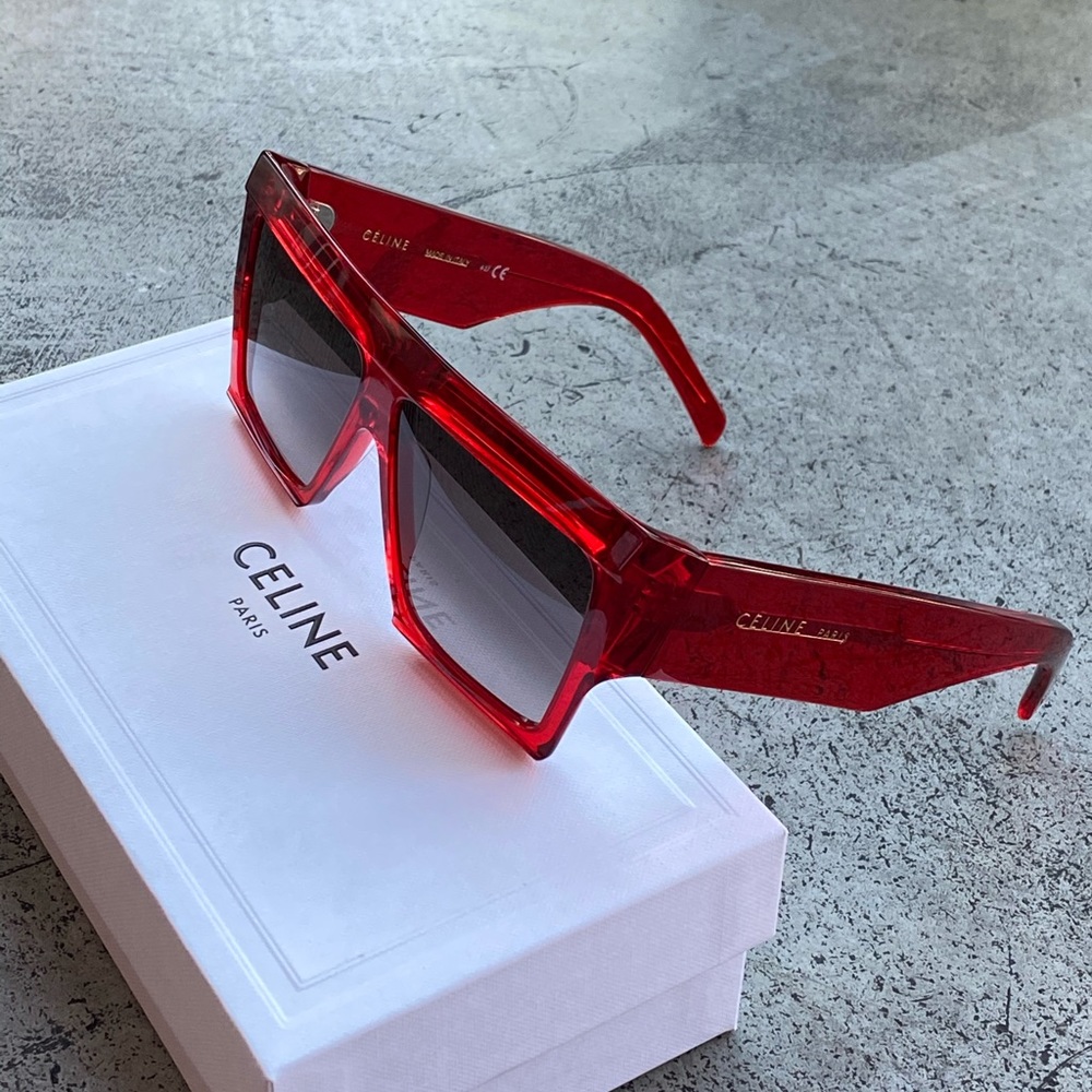VERY RARE OVERSIZED RED CELINE SUNGLASSES - Picture 5 of 12
